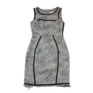 Yoana Baraschi Sleeveless Tweed Dress Size 4 Anthropologie Black White